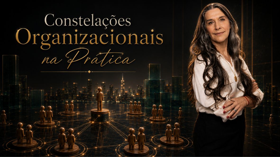 Mesa corporativa vista de cima com conexões douradas