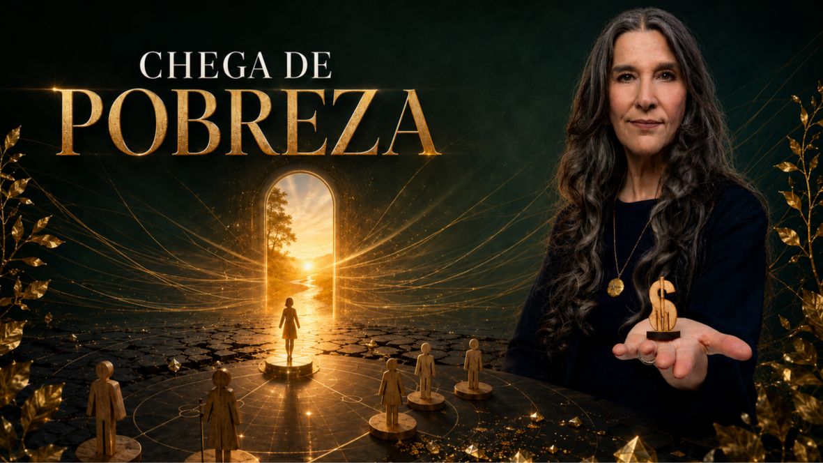 Mão aberta com moedas e luz dourada fluindo sobre fundo azul